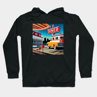 Retro Diner - 90s retro diner pop art Hoodie